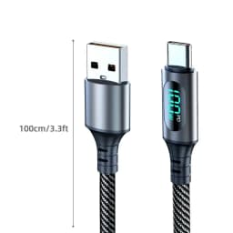 NNBILI USB Type C To Type C Cable 100W Display Fast Charging USB A to Type C Data Cable For Honor Oneplus Phone Charging 1m/2m