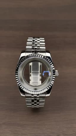 36mm/39mm Fluted Bezel NH35 Case For SK DJ Replacemet Part Sapphire Glass Stainless Steel Fit Nh35 Nh36 Movement Watch Case NH35