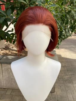 Coppe Brown Short Bob Cut Synthetic Lace Front Wigs for Men Cosplay Wigs for Women Natural Hairline Glueless 13x4 Lace Front Wig