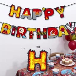 Fireman Cake Topper Cupcake Toppers Fire Hydrant Truck Firefighter Helmet Theme for Kids Boy Girl Happy Birthday Cake Decoration