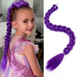 Wig Ponytail Witch Hunting Group Cos Wig Purple Braid Wig Ponytail Braid