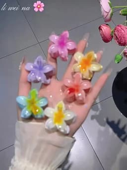 6Pcs Gradient Hair Clips New Flower Hair Claws Small Size Fashion Headwear Hairpin Crab Barrette Hair Accessories for Women