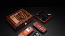 3-pack Cigar Case Portable Leather Holder Box Storage with Stainless Steel Sharp Cigar Cutter Luxury Smoking Accessories CH-24FA