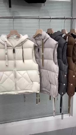 Schinteon Women 90% White Duck Down Vest with Hood Casual Sleeveless Jacket Simple Solid Color Fashionable Autumn Winter Top New