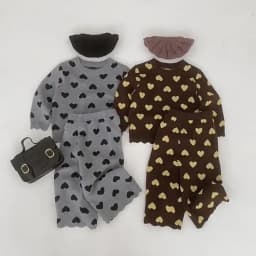 MILANCEL New Spring Children's Knitted Set 9M-6T Cute Love Girls Sweater +Pants Sweet Versatile Kids Clothes Baby Outfit 2PCS