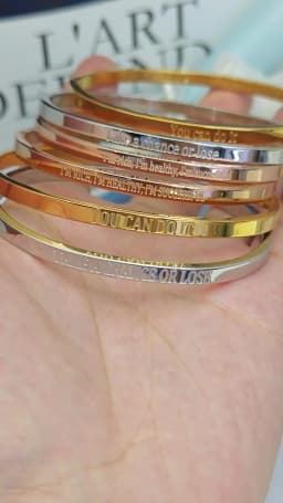 DOREMI Custom Letter Name Jewelry Bracelet Bangle Gift You Can Do It Dark Engrave Bangle 4mm Bangle Engrave Letters Bangle