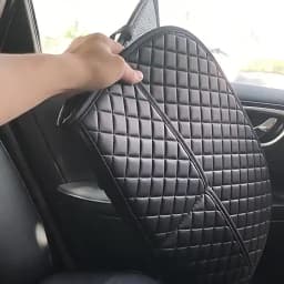 Car Anti Kicks Pad With Organizer Pocket Leather Universal Seat Back Leather Protector Cover Waterproof Backseat Child Kick Mats