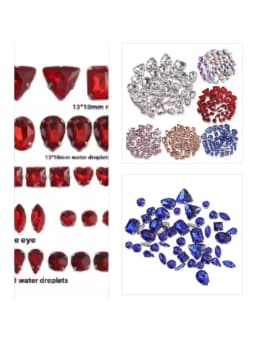 Sew on Teardrop Rhinestones Pear Shape Water Drop Sewing Stone Glass Crstal with Claw for Needlework Accessories