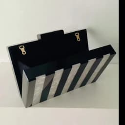 White Marble With Solid Black Striped Acrylic Box Clutches Beaded Handle Pro Cheapest Women Evening Mini Flap Wallet Hand Bags