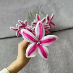 5Pcs Lily DIY Artificial Flower Chenille Stem Fluffy Wire Pipe Cleaners Twist Stick Children Educational Toys Creative Handcraft