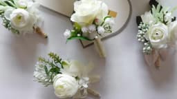 White Brooches Man Suit Shirt Collar Lapel Pin Brooch Pins Wedding Party Accessories Bridesmaid Bracelet Flowers Corsages Flower