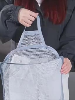 Foldable Storage Laundry Basket Organizer Dirty Clothes Mesh Bag Household Wall-mounted Bathroom Clothes Hanging Baskets Bucket