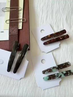 2pcs/set Vintage Acetate Marble Pattern Barrettes For Women Lady Sweet Hair Ornament Hairpin Hair Clip Fashion Hair Accessories