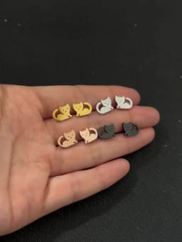 Cartoon Animal Earings Multiple Stainless Steel Cat Stud Earring for Women Girls Small Dog Paw Ear Studs Funny Jewelry Oorbellen