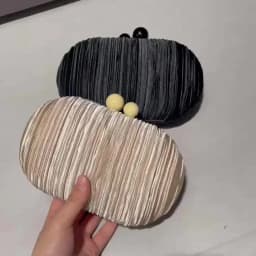 Elegant Satin Pleated Handbag 2025 New Niche Design Bridal Princess Ladies' Evening Bag Ceremony Cloth Round Purses and Clutches