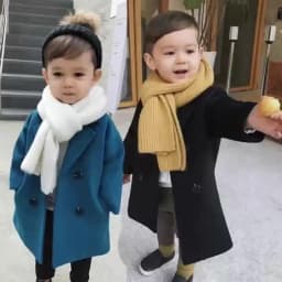 Spring Boys Jackets Child Girl Woolen Double-breasted Baby Trench Coat Lapel Autumn Kids Outerwear Winter Wool Overcoat