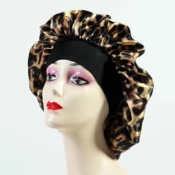 1PC Unisex Leopard Print Single-Layer Sleep Cap Soft Comfortable Hair Protection Hat for All Hair Types