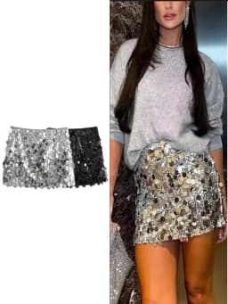 Women Fashion With Sequined Solid Side Zipper Mini Skirt Vintage High Waist Female Chic Lady Skirts