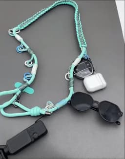 Colorful Paracord DIY Hand-Braided Adjustable Replacement Bag Strap Outdoor Anti-lost Camera Phone Lanyard Crossbody Strap
