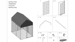 Oversize Dog Cage, Pet Run Enclosure, Playpen with Roof, for Outdoor Pet Kennel, High Fence