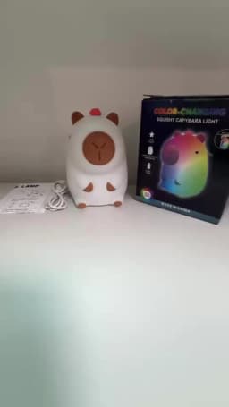 HPH Cute Capybara Night Light Novelty Dimmable Nursery Nightlight Rechargeable Touch Lamp Silicone Pat Lamp for Kids Room Decor