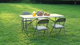 JHK Portable Folding Outdoor Camping Table Camping Hiking Heavy Duty Foldable Table with Carrying Handle Safety Lock For Camping Furniture