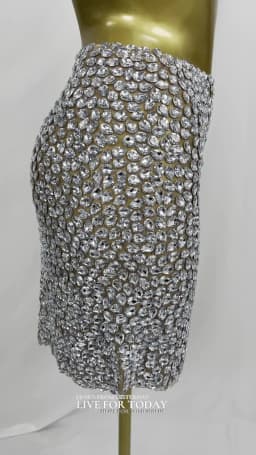 Full Sparkly Rhinestone Mesh Tight Fitting Skirt Sexy Women Mini Skirt Nightclub Party Outfit High-end Crystals Skirt shuidiqun