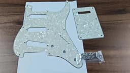 FLEOR Set of Vintage 8 Holes ST Pickguard SSS Guitar Back Plate & Screws for Electric Guitar Parts, 7 Colors Choose