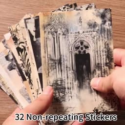 24sheets Non-repeating Self-adhesive Scrapbook Background Sticker, Matte Film Process, for Junk Journals, Scrapbooking Supplies