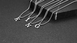 Vnox Simple A-Z Letter Necklace for Men, Waterproof Stainless Steel 26 Letters Pendant Necklace,Men’s Minimal Initial Necklace