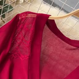 CHILLGIO Sexy Lace Patchwork Women Nightgowns V Neck Sash Nightie Nightwear Club Casual Fashion Loose Transparent Pajamas Dress