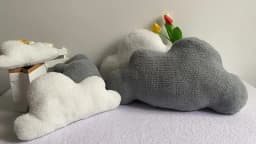 Realistic Cloud Plush Toy-Soft Stuffed Cloud in Gray&White, 3 Sizes, Fluffy Pillow Gift for Kids, Nursery Decor, Relaxation
