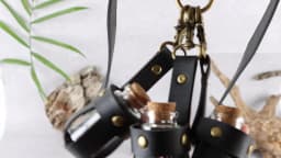 Medieval Alchemy Vial PU Leather Holder Belt - Artificial Potion Bottle Accessory for Renaissance Faires And Cosplay Belt