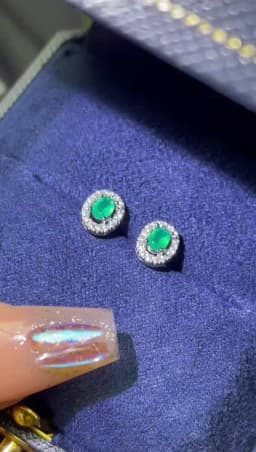 100% Natural emerald Stud earrings Luxury Style 3*4 mm 925 Silver Colombian origin 0.5ct