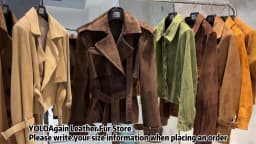 YOLOAgain High Quality Suede Leather Jacket Women With Belt Double Breasted Croc Pattern Jacket Female