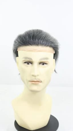 #1B40/#1B60/#1B80 Grey Men's Toupee Hair Replacement System Human Hairpiece Back Style Mono PU Breathable Lace Front Male Wig