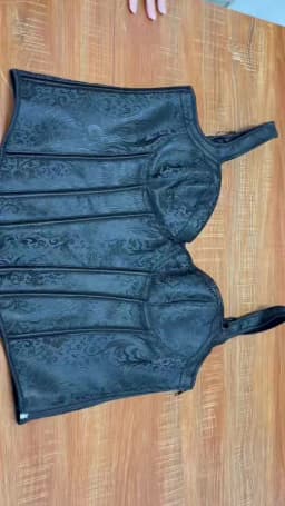 Women Corset with Straps Black Overbust Corset Plus Size Floral Jacquard Corset Zipper Top Gothic Steampunk Corset Bustier