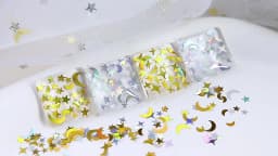 Moon Star Glitter For Epoxy Resin Mold Filling Paper Material Gold Silver Resin Sequins Pigment DIY Pendant Crafts