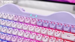 YUNZII C75 MAO Edition Mechanical Keyboard,Cute Ear Translucent Keycap,Wireless 75% NKRO Keyboards,RGB Cake Design for Win/Mac