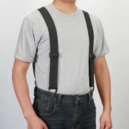 Heavy Duty Suspenders for Men Work Biker Outdoor 3.8cm Wide X-Back with 4 Snap Hook Adjustable Elastic Trouser Braces Strap Belt