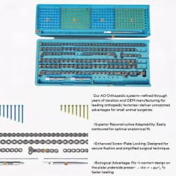 Veterinary Orthopedic AO Implants, for 0-10kg Pets, Titanium Bone Plates for Cat and Dogs, Ortho Set with Screw, Plates, Drill