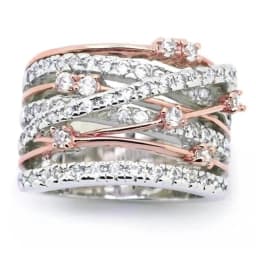 New 925 Sterling Silver Ring Inlaid With AAAAA Zircon Interwoven Ring For Woman Charm Jewelry Engagement Gift