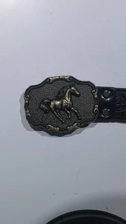 Golden Galloping Horse Belt Exquisite Carved Large Plate Buckle Alloy Buckle for Both Men and Women - Irregular Pattern Carved F
