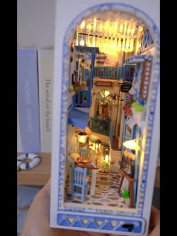 Diy Book Nook Wooden Bookshelf Shelf Insert Doll House Bookend Dollhouse Casa Miniature Children Toys Birthday Gifts bookends