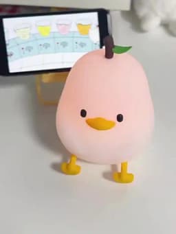 KFV Cute Pear Night Light 7-Color Dimmable Touch-Controlled Night Light Silicone Stress Reducing Pat Duck Lamp USB Rechargeable