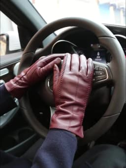 Touch Screen Leather Gloves, High-End Leather Gloves Women, Genuine Leather Winter Gloves, Keep Warm Women's Leather Gloves-2226