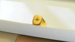Women Star Signet Rings, Gold Color Solid Stainless Steel Round Top Finger Band, AAA CZ Stone Star Girl Anel