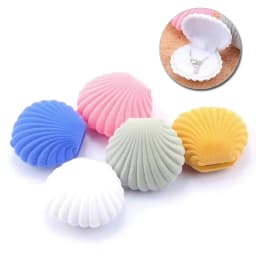 1 Piece Lovely Shell Shape Velvet Jewelry Box Wedding Engagement Ring Box for Earrings Necklace Bracelet Display Gift Box Holder