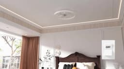 Smart Ceiling Fan with Lights and Remote 6 Speeds Dimmable LED Fan Lamp Flush Mount Ceiling Fan for Bedroom Living Room Kitchen