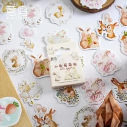 45 Pcs Cute Rabbit Kawaii Japanese Diary Stickers Pack Daily Planner Scrapbooking Stationery Decoration
